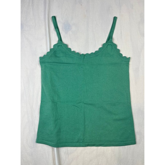 J.Crew Tops - J.Crew Green Scalloped Knit Camisole Tank Top CA086 Womens Small NWT